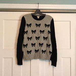 Bow Print J. Crew Sweater